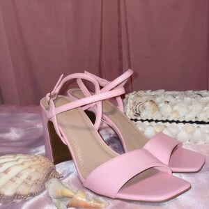 Dominique Pink Block Heels